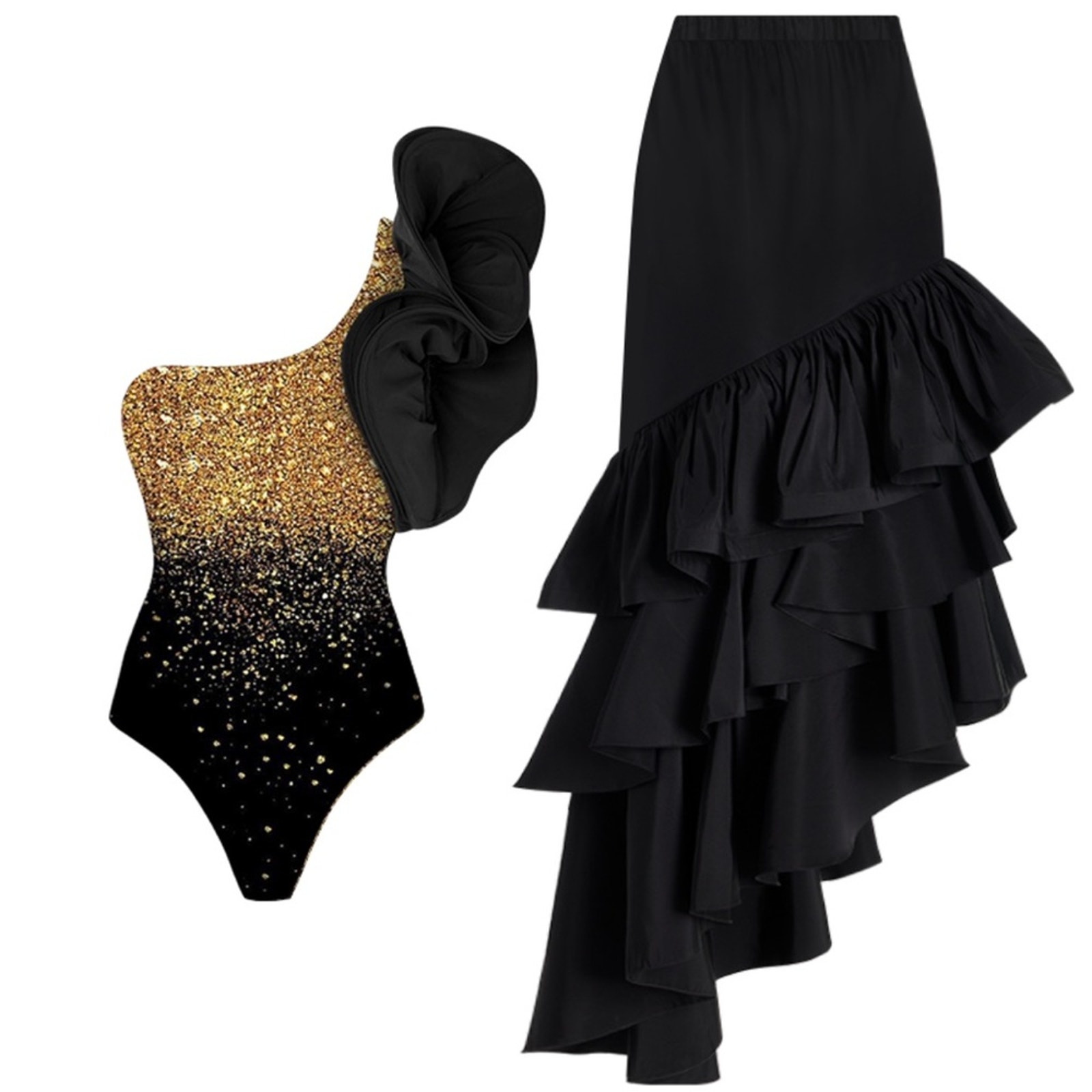 Flaxmaker Swimsuit And Skirt — image 2 of 4